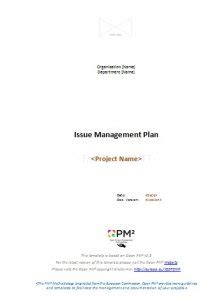Issue Management Plan 的图像结果