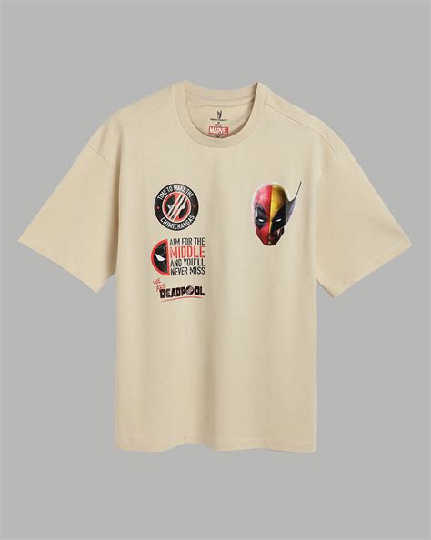 Deadpool & Wolverine Beige Oversized Tshirt Men – Free Authority