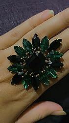 ZAVERI PEARLS Black & Green Crystal Shine Stones Party Bling ...