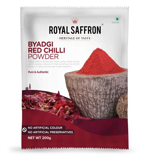 Royal Saffron Byadgi Chilli Byadgi Red Chili Powder 200g Lal Mirch ...
