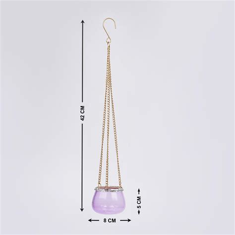 Buy Shalimar Set of 2 Glass Embellished Hanging T-Light Holders from ...