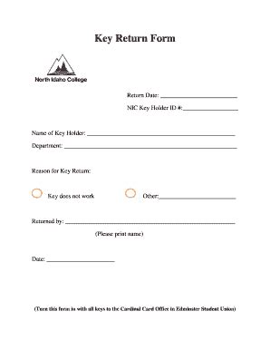 Halo One Apartments Key Return Form - Blank Fillable Template | Fill ...
