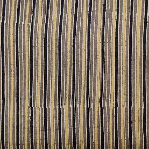 (PRE-CUT 2.10 METER) Pure Cotton Ajrak Sandy Brown With Stripes Hand B ...