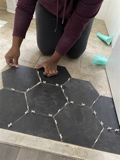 Bathroom Update: Luxury Vinyl Peel and Stick Groutable Tile Over ...