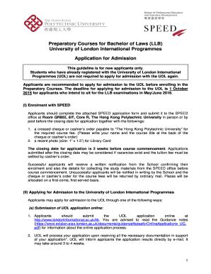 Fillable Online speed-polyu edu SPEED LLB application form May 2015 ...