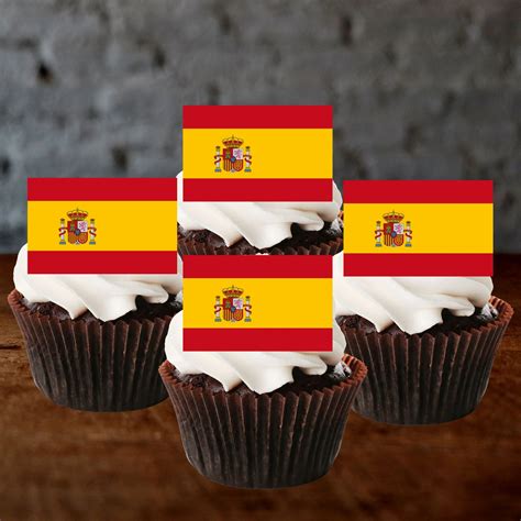 Spanish Flag Edible Cupcake Toppers - Cian's Cupcake Toppers