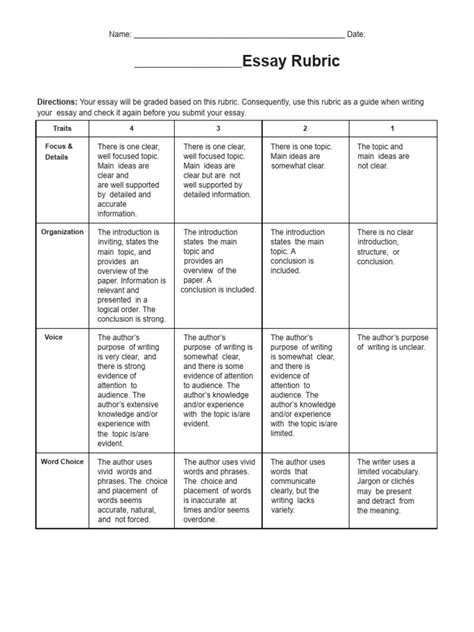 Writing Assignment Rubric | PDF | Essays | Linguistics