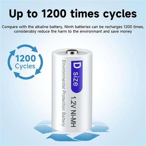 Palogreen 6 Packs D Rechargeble Batteries 1.2V 8000mAh NiMH India | Ubuy