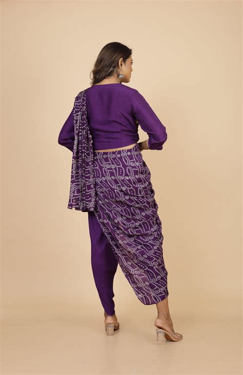 Buy Crop Top, Drape Palla & Tulip Pant | 9C Design