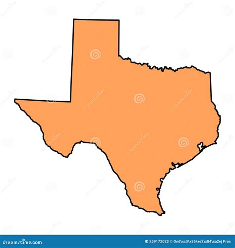 Texas Map Shape, United States of America. Flat Concept Icon Symbol ...