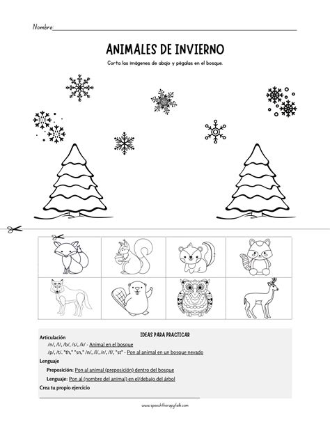 Cut & Paste: Snowy Forest - Speech Therapy Talk Membership