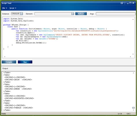 XML Script 的图像结果