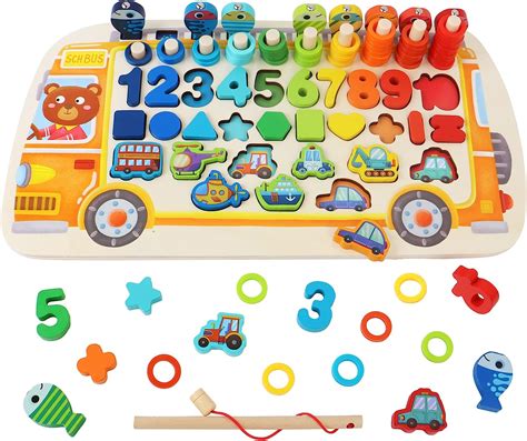 Buy Busy School Bus Learning Montessori Toys for Preschool Toddlers ...