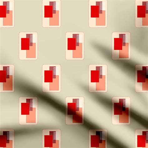 Curved rectangles Print Fabric