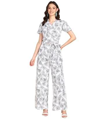 Buy Rudraaksha Stylish Co-Ords Set for Women/Printed Crop Top Palazzo ...