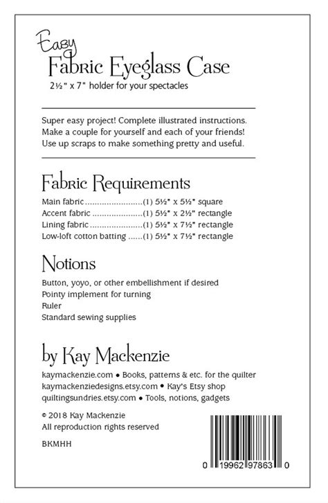 Image result for Eyeglass Case Pattern