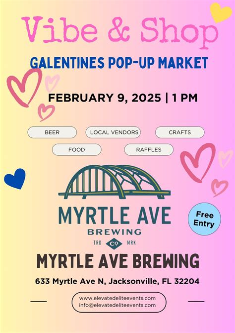 Vibe & Shop Galentines Pop-Up Market, Myrtle Avenue Brewing ...