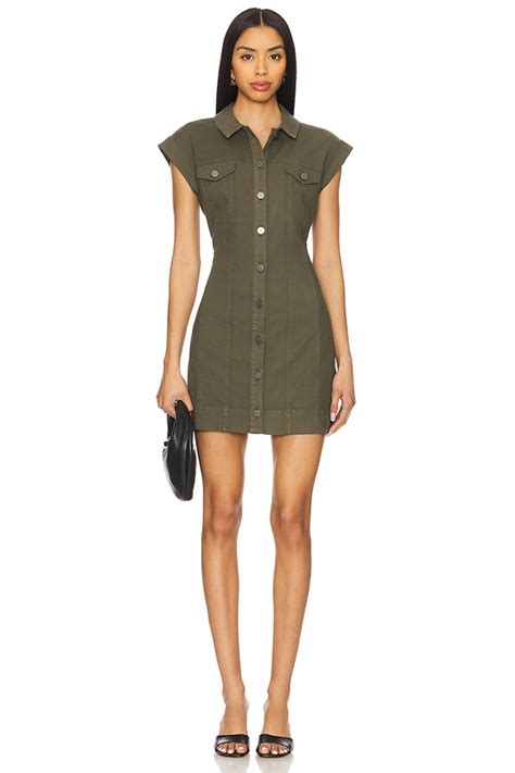PAIGE Dekalb Dress in Vintage Forester Green | REVOLVE