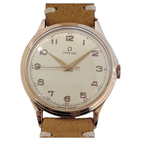 Mens Omega Ref 14191 14k Solid Gold Manual Wind 1940s Vintage Swiss ...