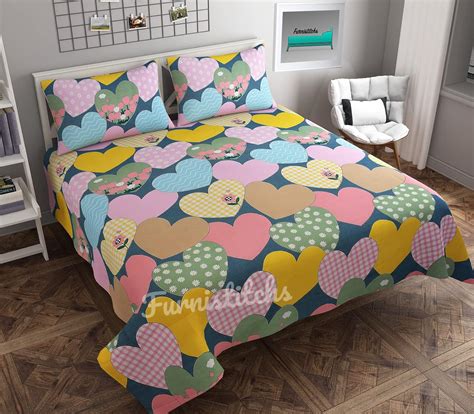 Furnistitchs Premium Glace Cotton Double Super King Size Bedsheet with ...