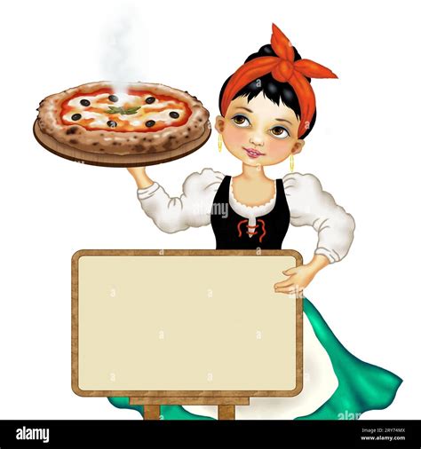 Little Italian pizza chef shows a freshly baked pizza Stock Photo - Alamy