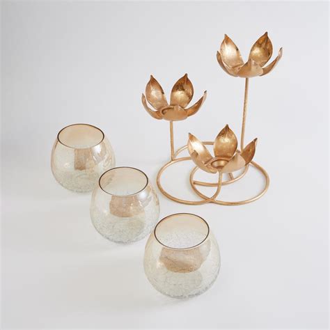 Buy Corsica Kamal Metal and Glass Multi T-Light Holders from Corsica by ...