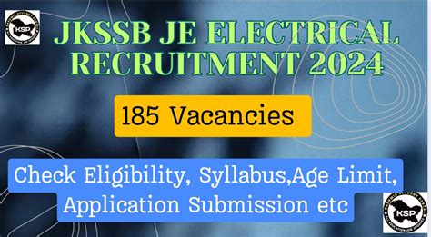 JKSSB JE ELECTRICAL RECRUITMENT 2024, CHECK ELIGIBILITY, SYLLABUS, AGE ...