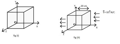 A cube of side 20 cm is kept in a region as shown in the figure ...