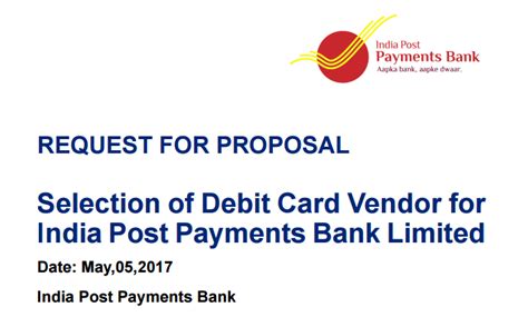 Selection of Debit Card Vendor for India Post Payments Bank Limited