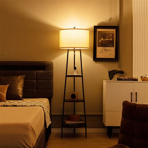 3-Tier Modern Floor Lamp with Shelf