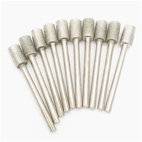 3x6mm Diamond Cylinder Burrs, 1/8inch 3mm Shank 6mm Cylinder Head ...