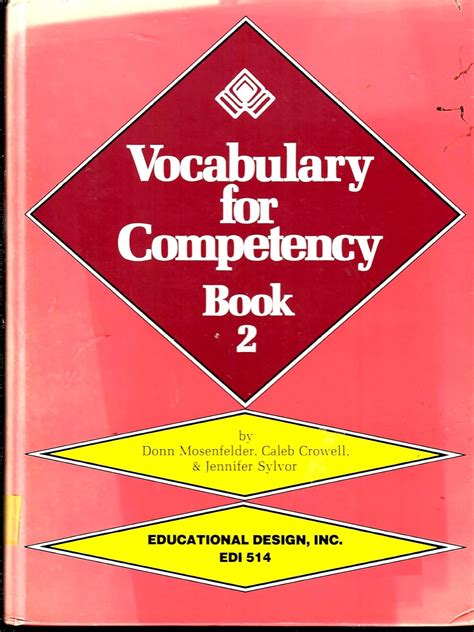 Vocabulary for Competency, Book 2/With Teacher's Guide-Answer Key ...