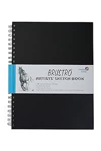 BRUSTRO Artists Wiro Bound Sketch Book| Spiral | A4 Size, 120 Pages ...