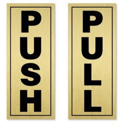 KRAFTMASTERS®Push Pull Metallic Gold Color Sign Sticker for Glass Doors ...
