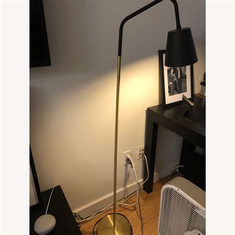 West Elm Black and Gold Floor Lamp - AptDeco