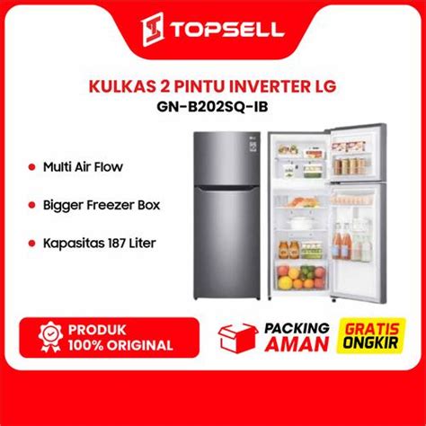 Promo LG GNB202SQ IB KULKAS LG 2 PINTU INVERTER Gratis Ongkir Cicil 0% ...