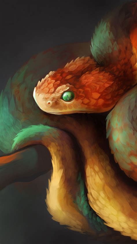 Download wallpaper 1080x1920 snake, reptile, art, brown, scales samsung ...