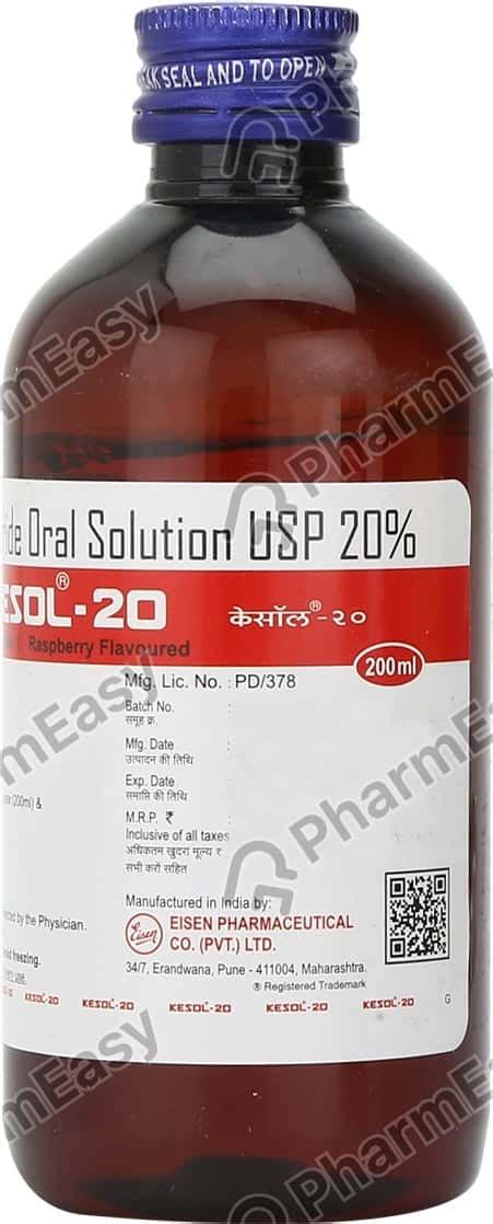 Kesol 1 G Oral Solution (200): Uses, Side Effects, Price, Dosage ...