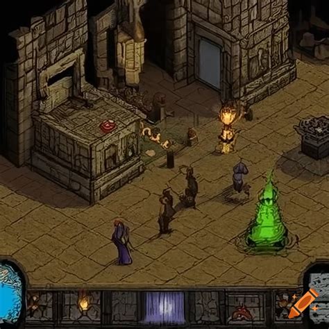 Isometric view of a dark fantasy rpg game on Craiyon