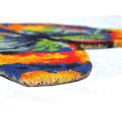 OnlyMat Butterfly Shaped Beautiful & Colourful Anti-Slip Natural Coir