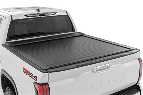Rough Country Retractable Tonneau Truck Bed Cover for Toyota Tundra (2022-2025) CrewMax - Fits 5 ...