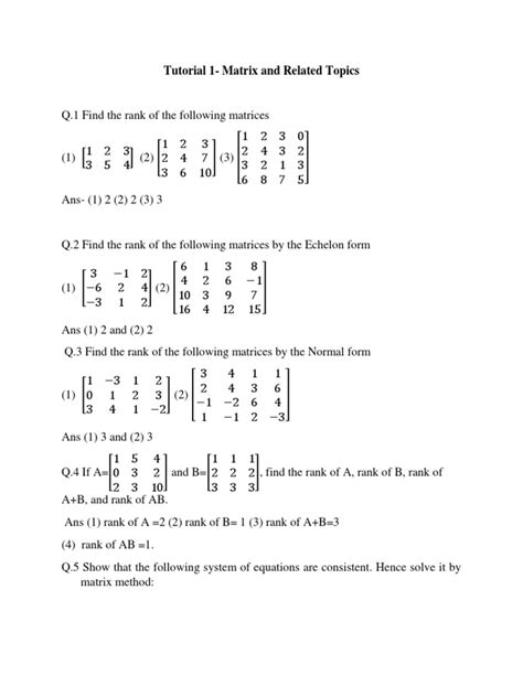 B.Tech First Semester Maths Matrix 的图像结果