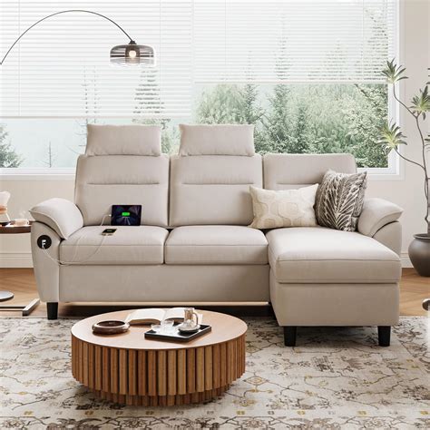 LINSY HOME Sectional Sofa, High Back Sectional Couch with Ottoman, 2 ...