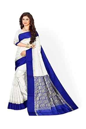 Buy Sanghamitra Saree Weaving Handloom Women's Art Silk Saree (Blue and ...