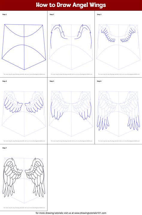 How to Draw Angel Wings (Angels) Step by Step | DrawingTutorials101.com