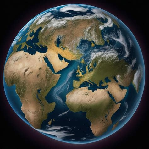 Planet earth with clouds europe and part of asia and africa elements of ...