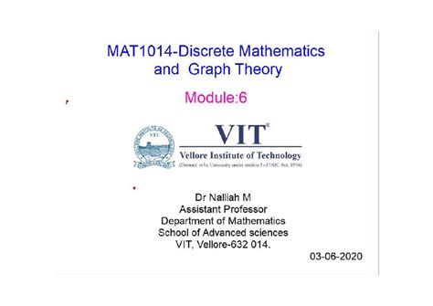 17-Graph Theory-21-03-2023 - Discrete Mathematics and Graph Theory ...