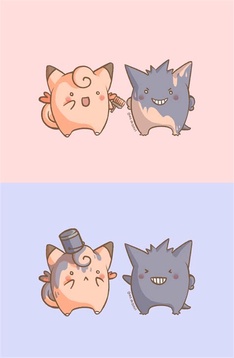 I drew Clefable and Gengar twinning 😉 : r/pokemon