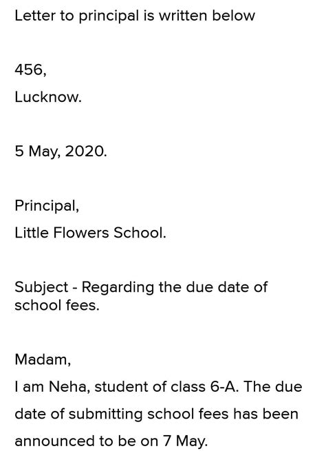 write an application to the principal of your school requesting him to ...
