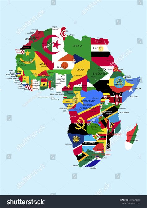 Africa Political Map Of Countries Digital Political Map Of Africa With